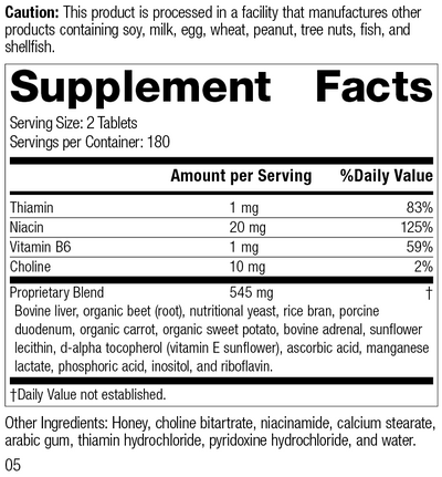 Cataplex® B-GF, 360 Tablets, Rev 04 Supplement Facts