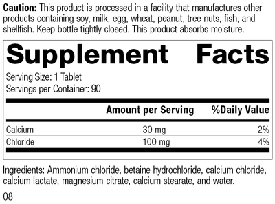 Cal-Amo®, 90 Tablets, Rev 08 Supplement Facts