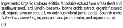 Rev 09 supplement facts for Chlorophyll Complex Ointment™, 0.6 oz (18 g).