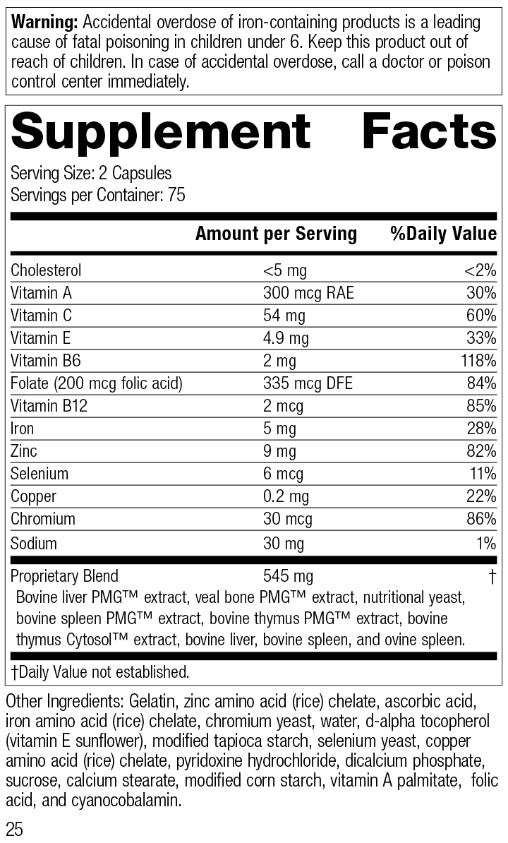 Immuplex®, 150 Capsules, Rev 23 Supplement Facts