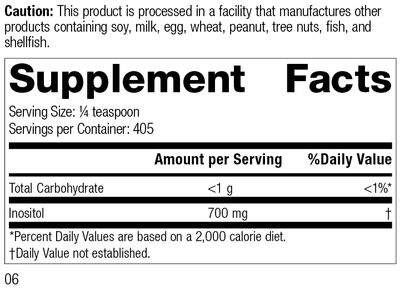 Inositol Powder, Rev 05 Supplement Facts