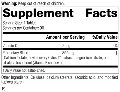 Ovex®, 90 Tablets, Rev 18 Supplement Facts