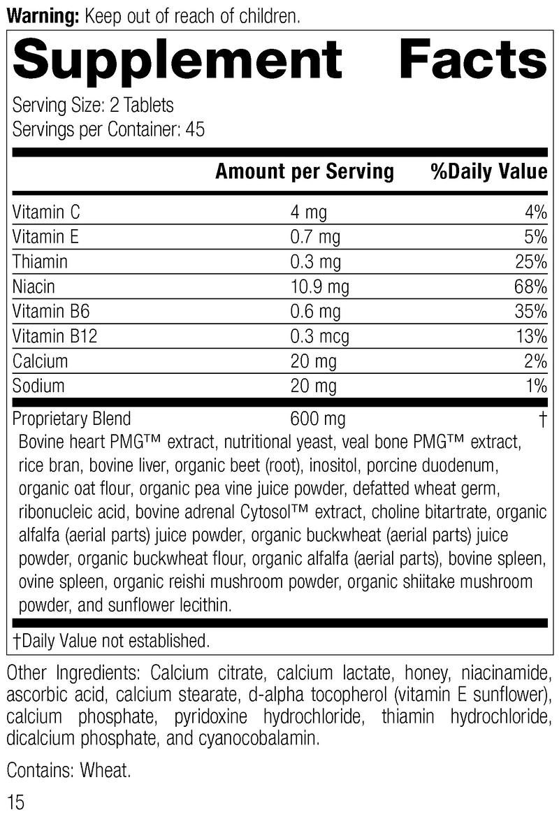 Vasculin®, 90 Tablets, Rev 15 Supplement Facts