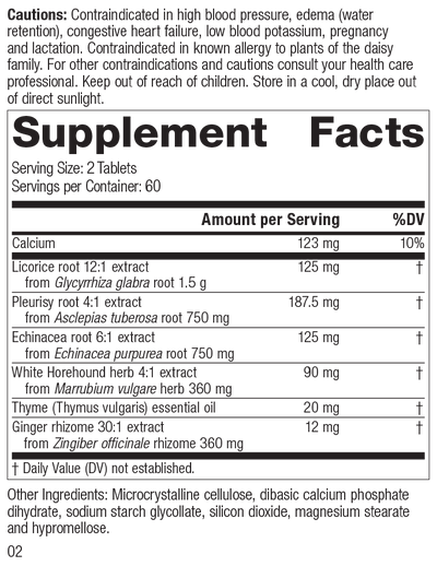 Broncafect, 60 Tablets, Rev 01 Supplement Facts